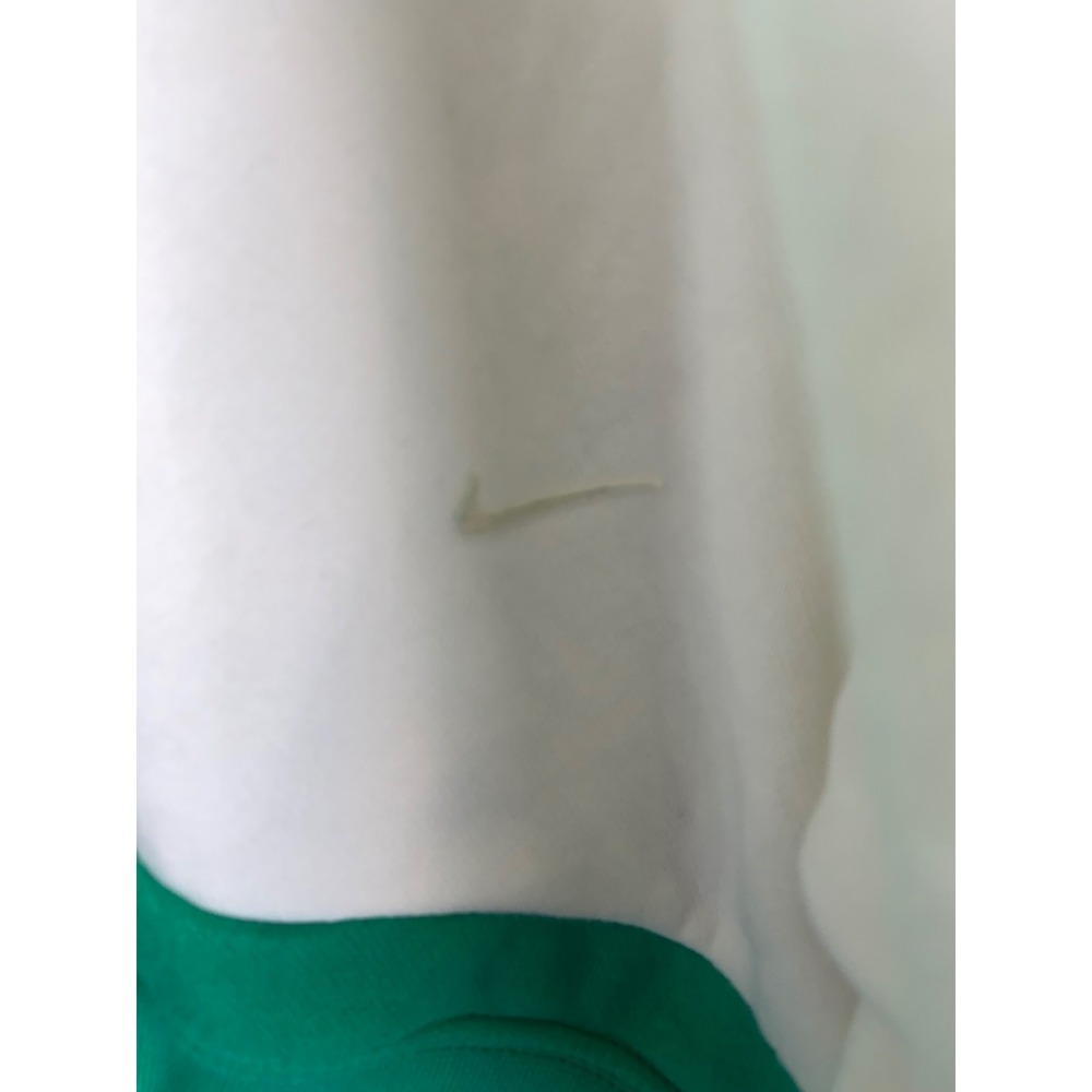 Nike Women's Small Green White Colorblock Cropped Sweatshirt Retro Sporty Y2K - Picture 3 of 8
